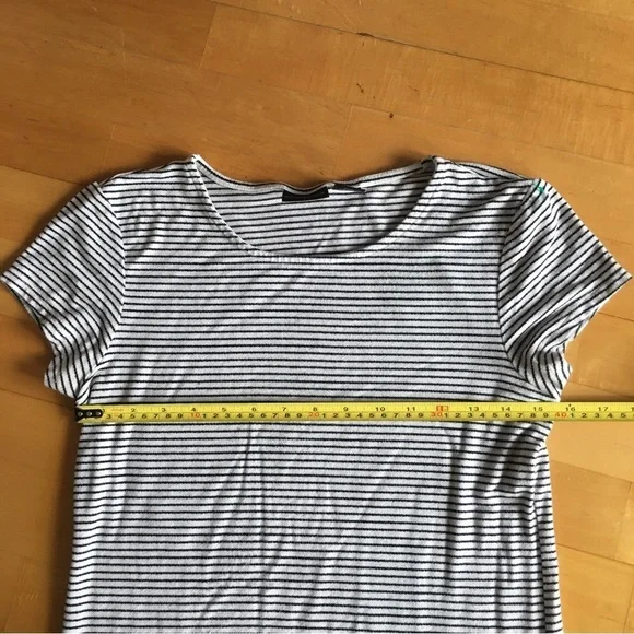 Rachel Zoe Striped Tee, White, Black, Size M - Picture 10 of 14